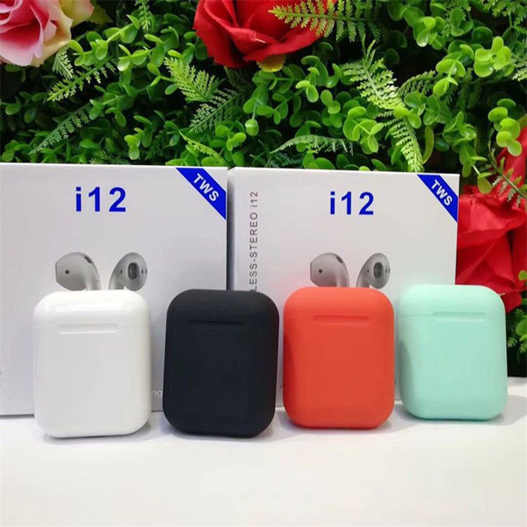 I12 Bluetooth Headset tws Wireless Bluetooth Headset 5.0 Touch Bluetooth Headset Sports Bluetooth Headset-coloredstr1ngs-