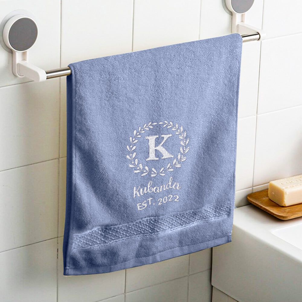 Custom Monogrammed Hand Towel Personalized Embroidered Towels for Bathroom-Mademine-mademine