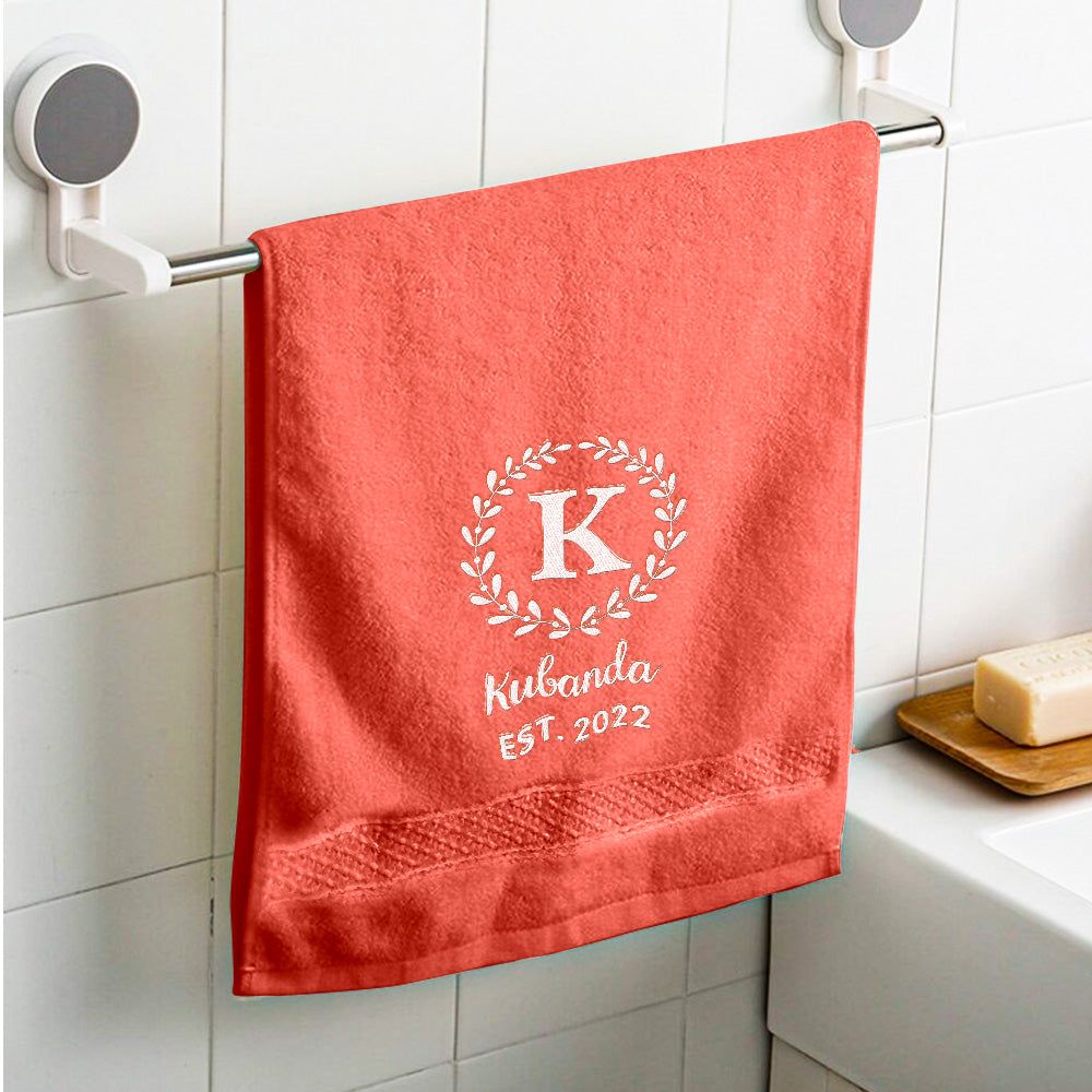 Custom Monogrammed Hand Towel Personalized Embroidered Towels for Bathroom-Mademine-mademine